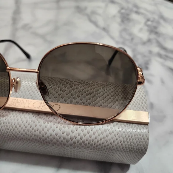 NEW Authentic JIMMY CHOO birdie Round Sunglasses - Picture 2 of 7